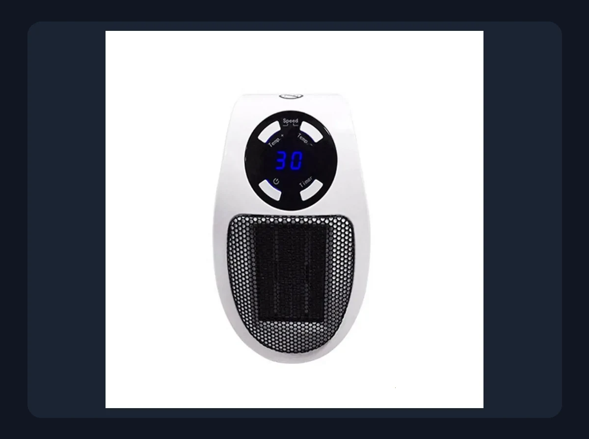Toasty Heater™ 800W Plug-In Wall-Outlet PTC Ceramic Space Heater (2026 Model) Package Contents